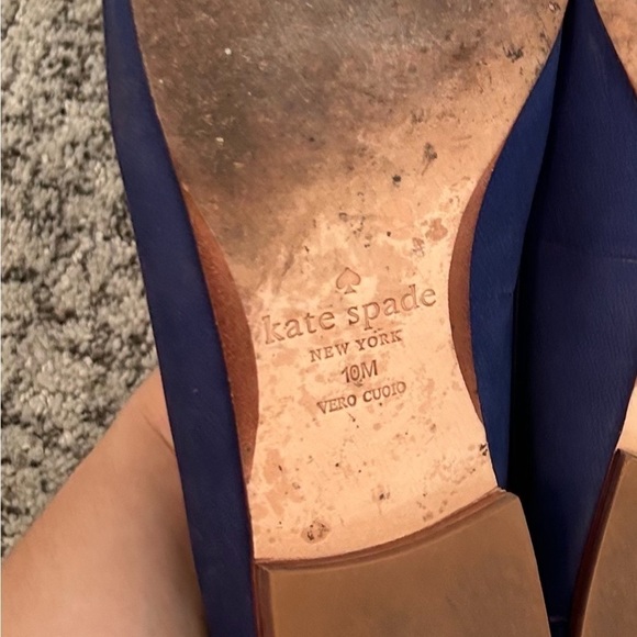 Kate Spade Carima Cobalt Blue Suede Pointed Toe Loafers Size 10 - Picture 9 of 11